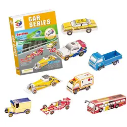 Горячая продажа 8 типов автомобилей серии Бумажные модели Пазлы транспортных средств 3d игрушки для детей