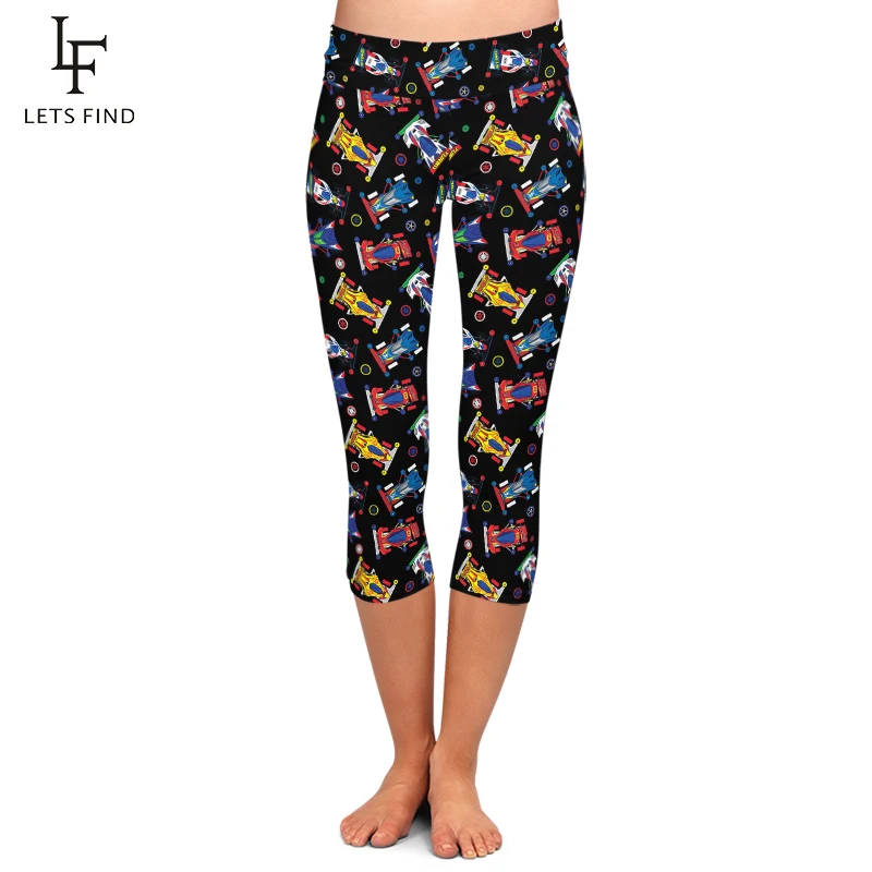 

LETSFIND Women Cool Truck Car Print Capei Leggings High Waist Black Background Jeep SUV Pants High Quality Leggins
