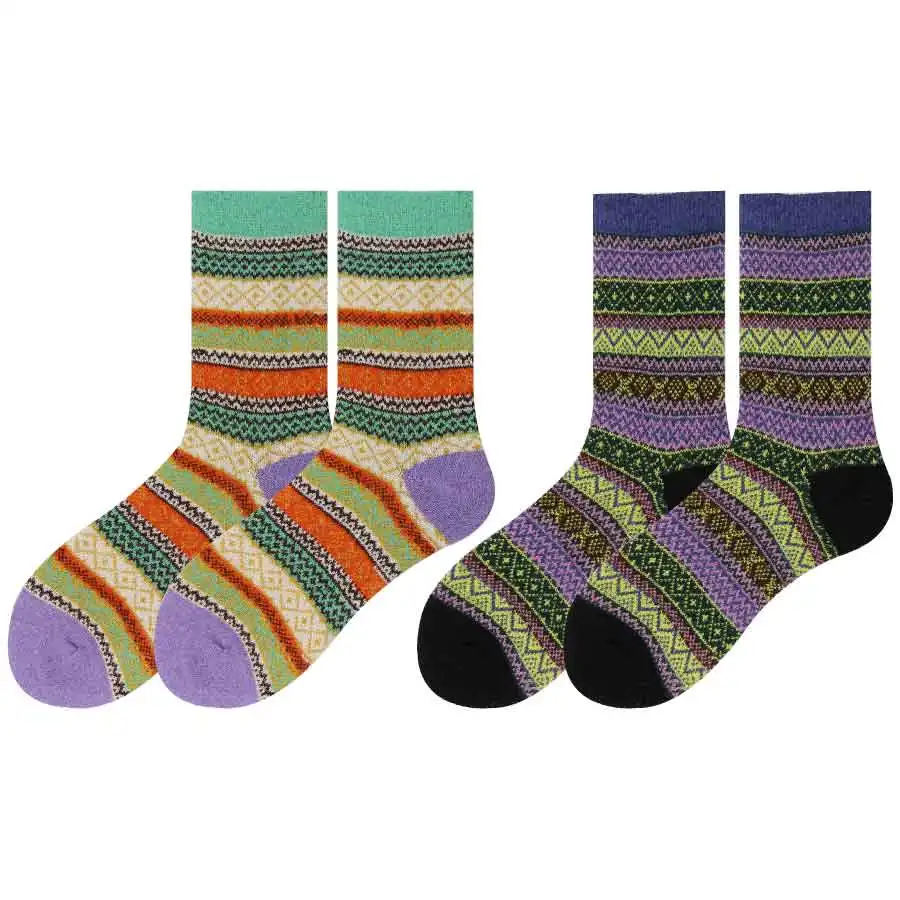 Зимние толстые теплые шерстяные носки для девочек средней школы повседневные