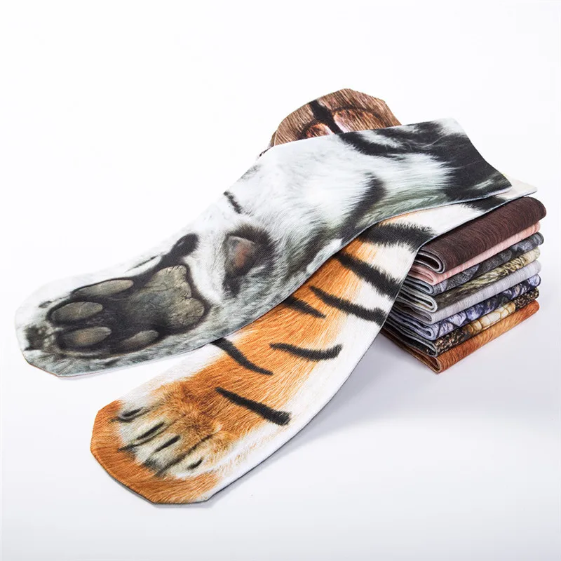 Детские носки унисекс с объемным принтом животных, когтей, милые модные детские носки для мальчиков и девочек с тигром, собакой, котом, динозавром, лапами