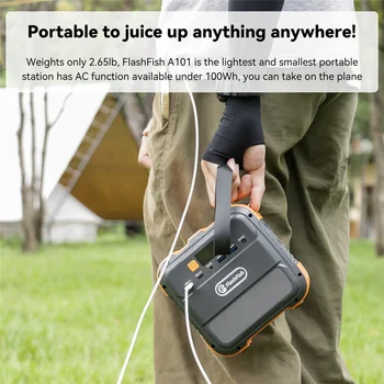 Power Station Portable Solar Generator AC 220V 120W Output 98Wh Emergency Lighting Backup Powerbank For Home Camping Power Suppl 6