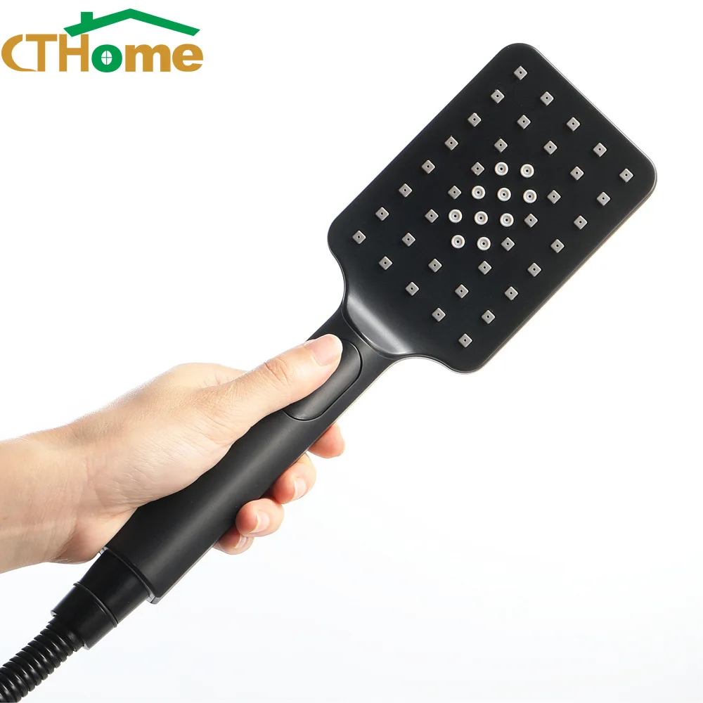 

1 PC Black ABS Handheld Shower Lotus Head Three Function Spray High Quality Pressure Rainfall Hand Held Shower Home Improvement