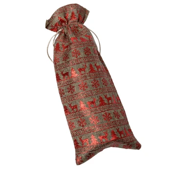

12Pcs Durable Wine Bags Non-Woven Fabric Linen Red Wine Bottle Glass Bag Christmas Deer Gift Weddings Party Reusable Weddings Pa