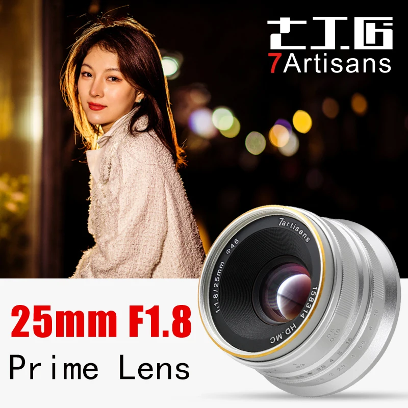 7artisans 25 мм F1.8 ручной объектив для камеры Canon EOS M A7 A7II A7R sony E Mount Fuji FX Macro MFT/M4/3 Mount