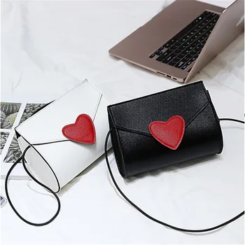 

Bag female 2019 new heart-shaped buckle small bag Korean ladies shoulder bag PU shell crossbody hand bags
