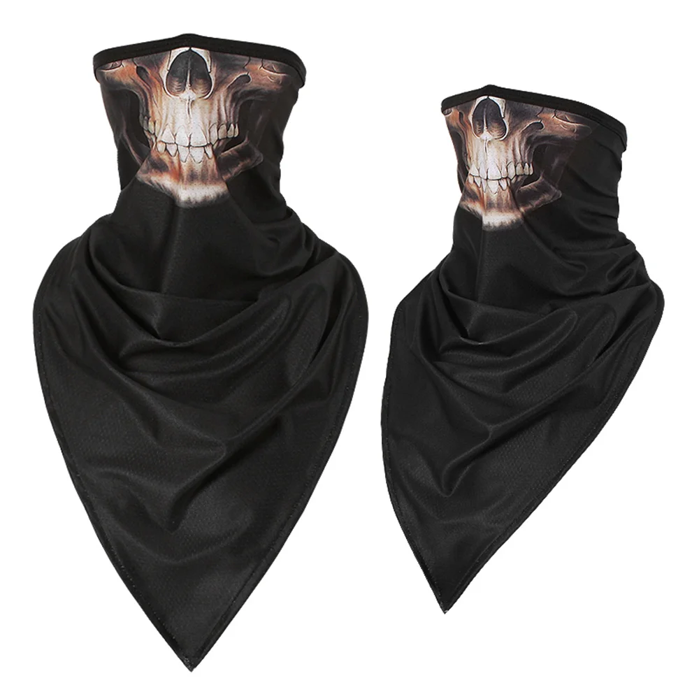 Дышащая мягкая Балаклава с черепом, треугольная маска для лица, волшебный ветрозащитный Противопыльный лыжный шарф, шейный платок на голову для мужчин и девочек