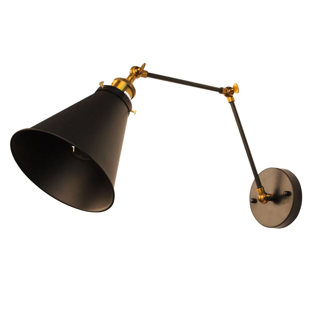 

E27 Hallway Wall Light Loft Foyer Vintage Industrial Restaurant Home Decor Adjustable Bedroom Kitchen Long Swing Arm Iron Art