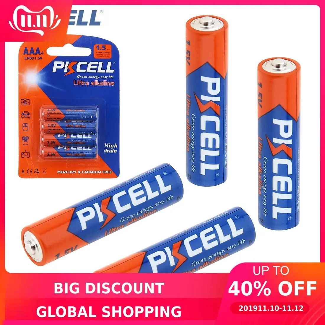 4 шт. PKCELL LR03 1 5 В AAA щелочные батарейки сухая батарея для будильников аварийные