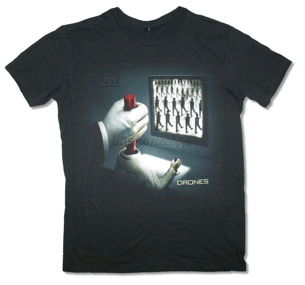 Muse дроны черная футболка новый официальный взрослый мультфильм Мужская Унисекс