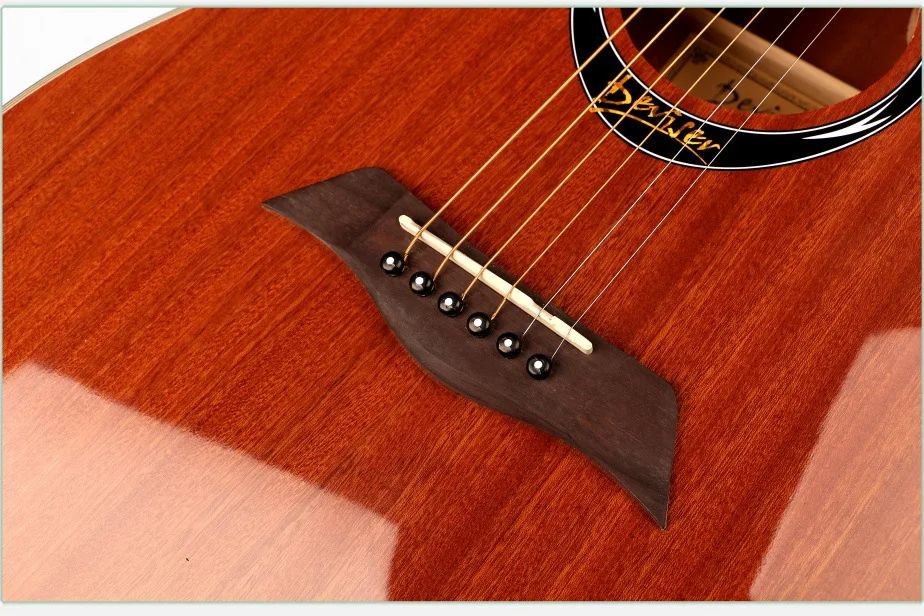 Гитара акустическая электрическая все Sapele стальная струна 41 дюймов D-Body Guitarra 6 струн поп-фолк Cutaway установить пикап высокий глянец