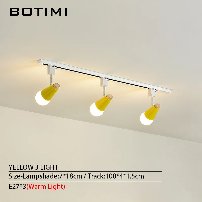 3 Light-Yellow BOTIMI светодиодный потолочный светильник в длинном треке для гостиной поверхностного монтажа Потолочный Светильник Коридор Регулируемый осветительный прибор - Цвет корпуса: 3 Light-Yellow