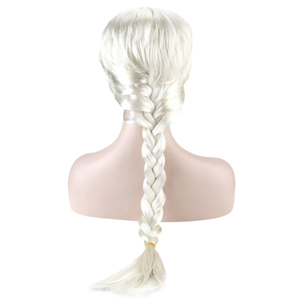Косплей парик для Длинных Волнистых Волос ледяная принцесса замороженный снег парик Эльзы Детский парик Детские вечерние парики Коса бежевый