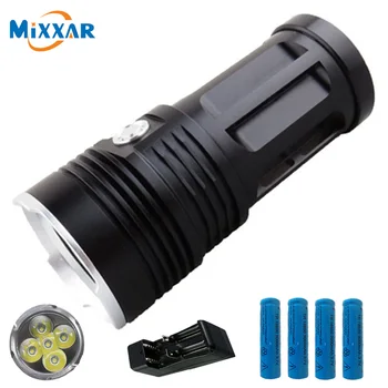 

Portable Led flashlight torch Rechargeable Camping Hiking work Light Lamp Lantern searchlight 4x18650 battery Charger