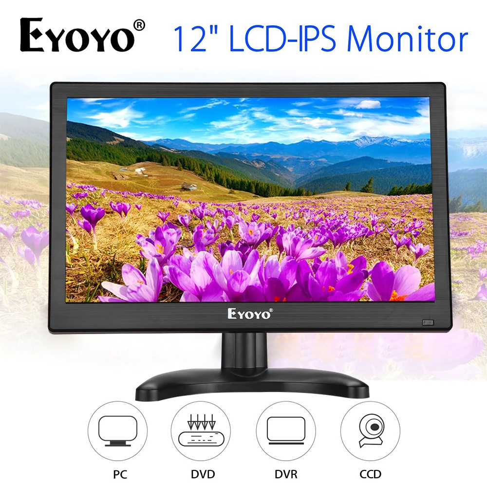 

Eyoyo 12" 1920x1080 HDMI IPS Monitor VGA BNC AV USB LCD Monitors Video Audio DVD CCTV Monitor Security LED Display