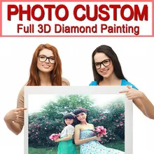 5D алмазная живопись полный круглый фото на заказ DIY Вышивка Стразы Рождественский подарок ручной работы Broderie Алмазная мозаика