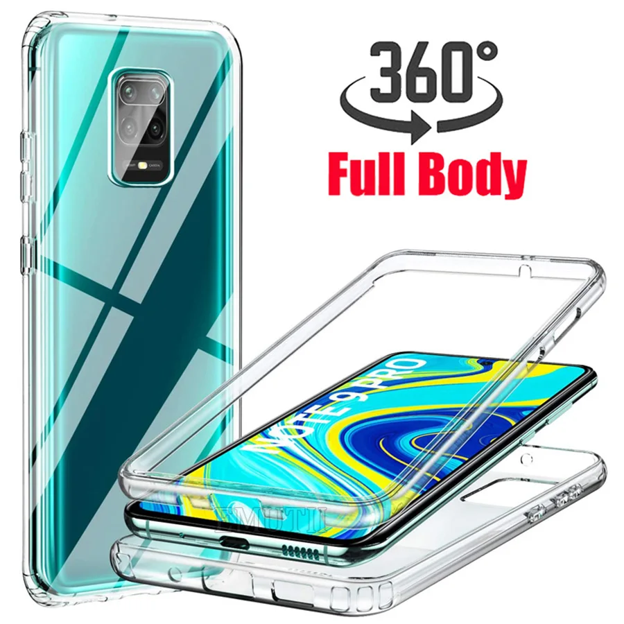 Чехол с полным покрытием 360 градусов для Xiaomi Redmi Note 9 Pro 8 7 9s 8T пластиковый чехол из