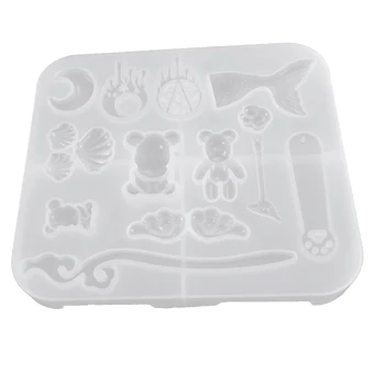 

Multi-Specification Bear Fishtail Hairpin Shell Moon DIY Mold Decoration Mirror Silicone Mold