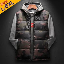 Мужской жилет пальто осень зима мужская куртка без рукавов камуфляжная Стеганая пуховая жилетка мужская жилетка брендовая одежда плюс размер 6XL