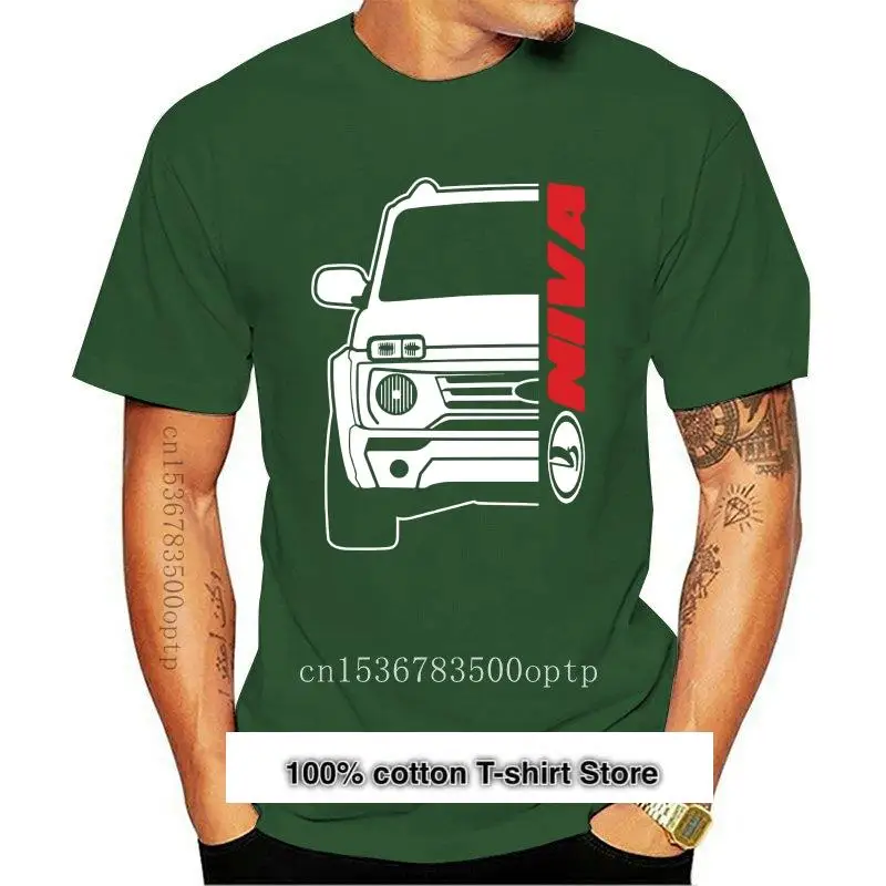Camiseta negra с принтом автомобиля Лада нива 100% хлопок Xs-3Xl | Мужская одежда