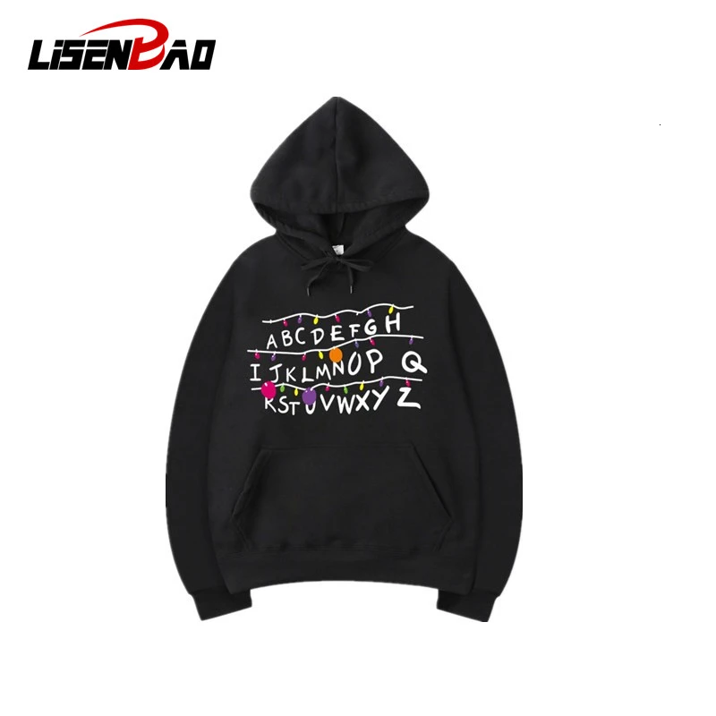 

LiSENBAO Blame Strange Monogatari Periphery Alphabet Stranger Things hoodie Men And Women Midnight Loose Coat hoodies streetwear