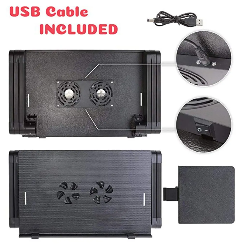  Aluminum Alloy Laptop Table Folding Notebook Desktop Stand With Cooling Fan Bed Laptop Tray Desk St