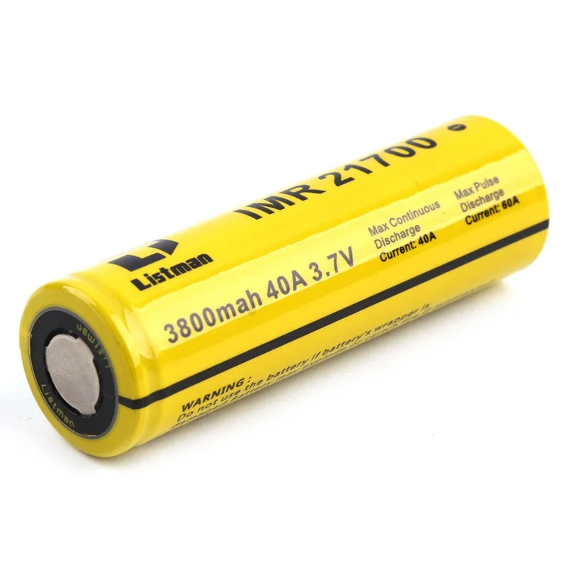 Vape батарея Listman IMR 21700 перезаряжаемая литиевая батарея 3,7 V 3800mAh 40A батарея для электронной сигареты Ijoy капитан Vape коробка мод
