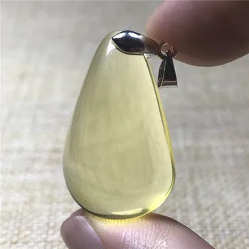 

Genuine Yellow Amber Pendant For Women Lady Crystal S925 Silver 29x18x7mm Beads Natural Gemstone Necklace Pendant Jewelry AAAAA