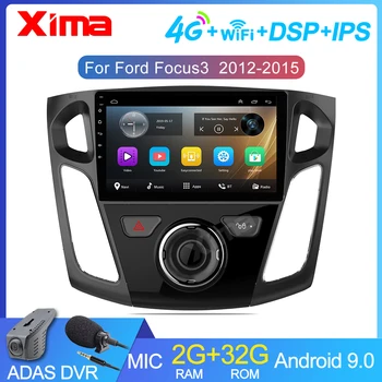 

XIMA 9" Car Radio Multimedia Video Player Android 9.0 2G+32G For Ford Focus 3 Mk 3 2010 20112012-2017 Navigation 2din autoradio