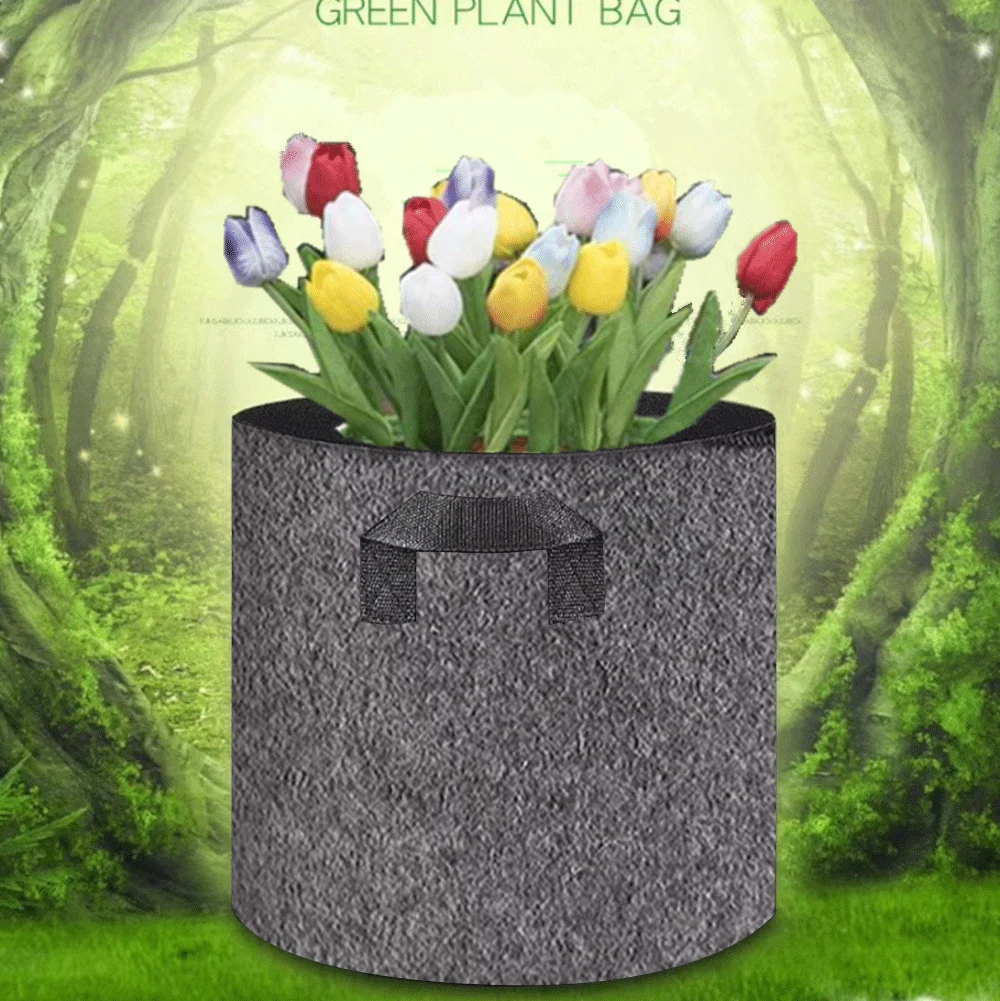Planting Bags Planting Bag Grey Potato Fabric Vegetable Seedling Pot Garden Tools 1-15 Gallon Eco-Friendly Grow