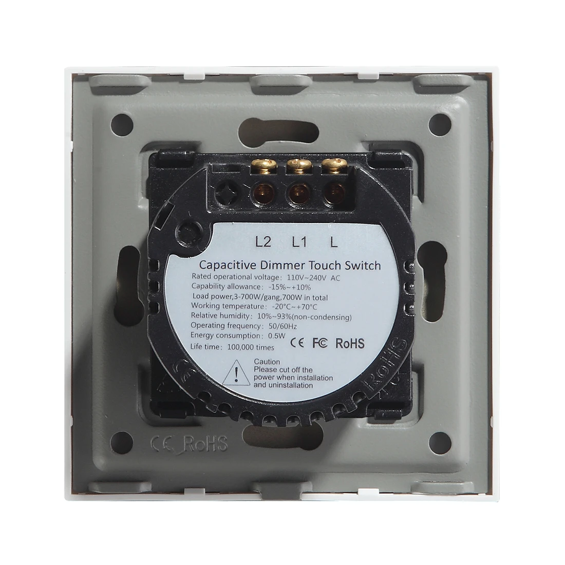 LED Dimmer Switch EU Touch 2 Gang 1 Way White Black Gloden Crystal