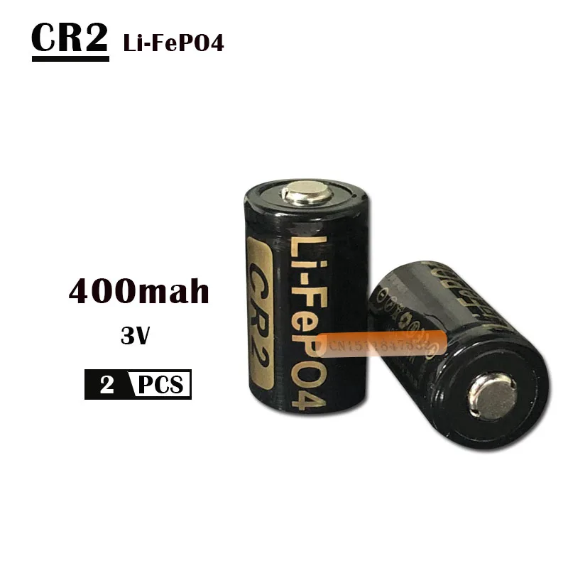 2 шт./партия 400mAh CR2 батарея 3v LiFePO4 аккумуляторная батарея 15266 CR2 батарея с батареей защитная коробка