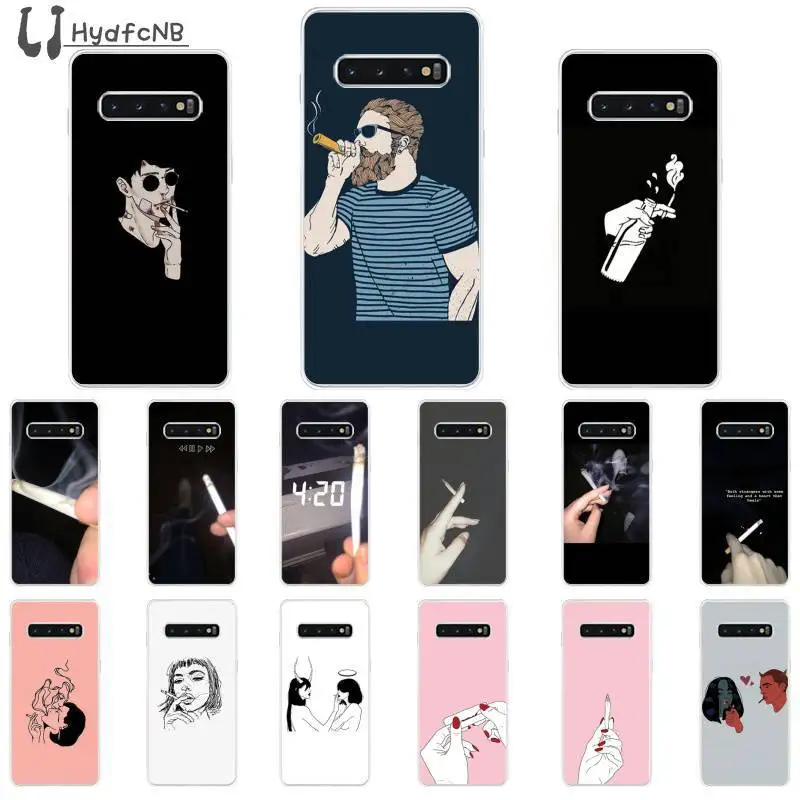 

Weed Cigarette Smoking TPU Soft Phone Case for Samsung S10 E S9 plus S6 edge plus S7edge S8plus S10 plus S5