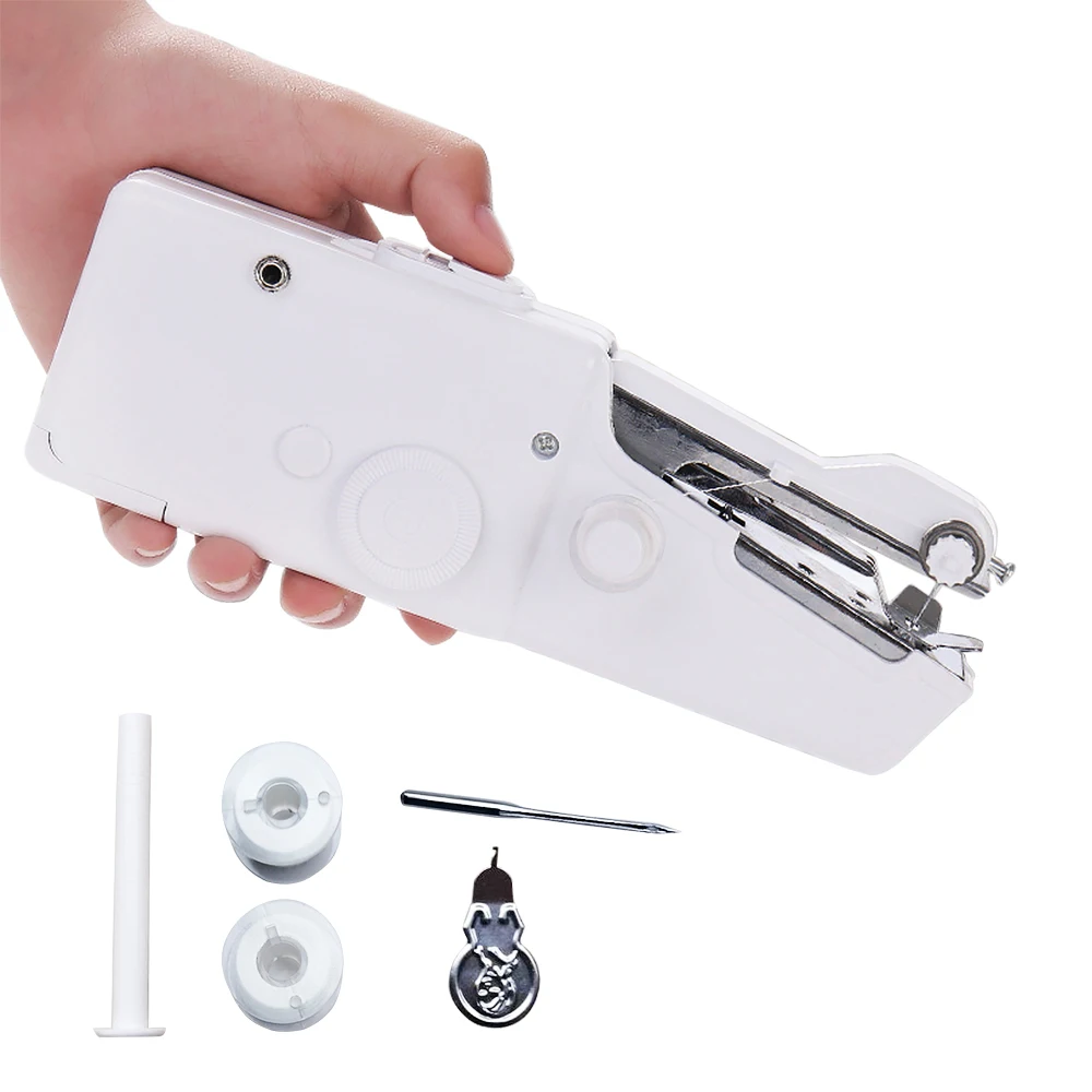 

Portable Handheld Sewing Machine Quick Stitch Sew Needlework Cordless Clothes Fabrics Mini Sewing Machine With Sewing Kits 1PC