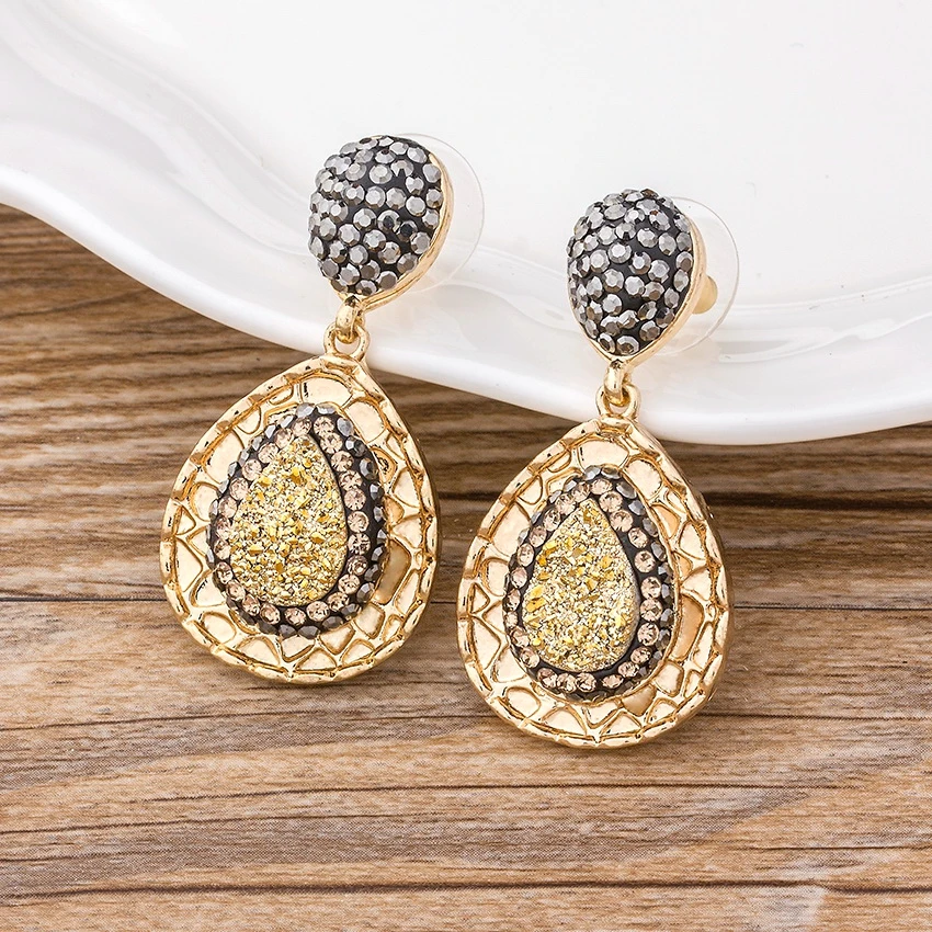 

Classic Geometric Long CZ Drop Earrings Fashion Vintage Big Gold /Silver/Black Dangle Earrings Fine Party Wedding Jewelry Gift