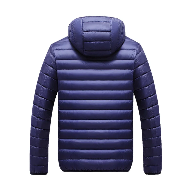 Men\'s 2021 Winter New Light Packable Down Jacket Men Autumn Fashion Slim Hooded Jacket Coat Plus Size Casual Brand Down Jackets