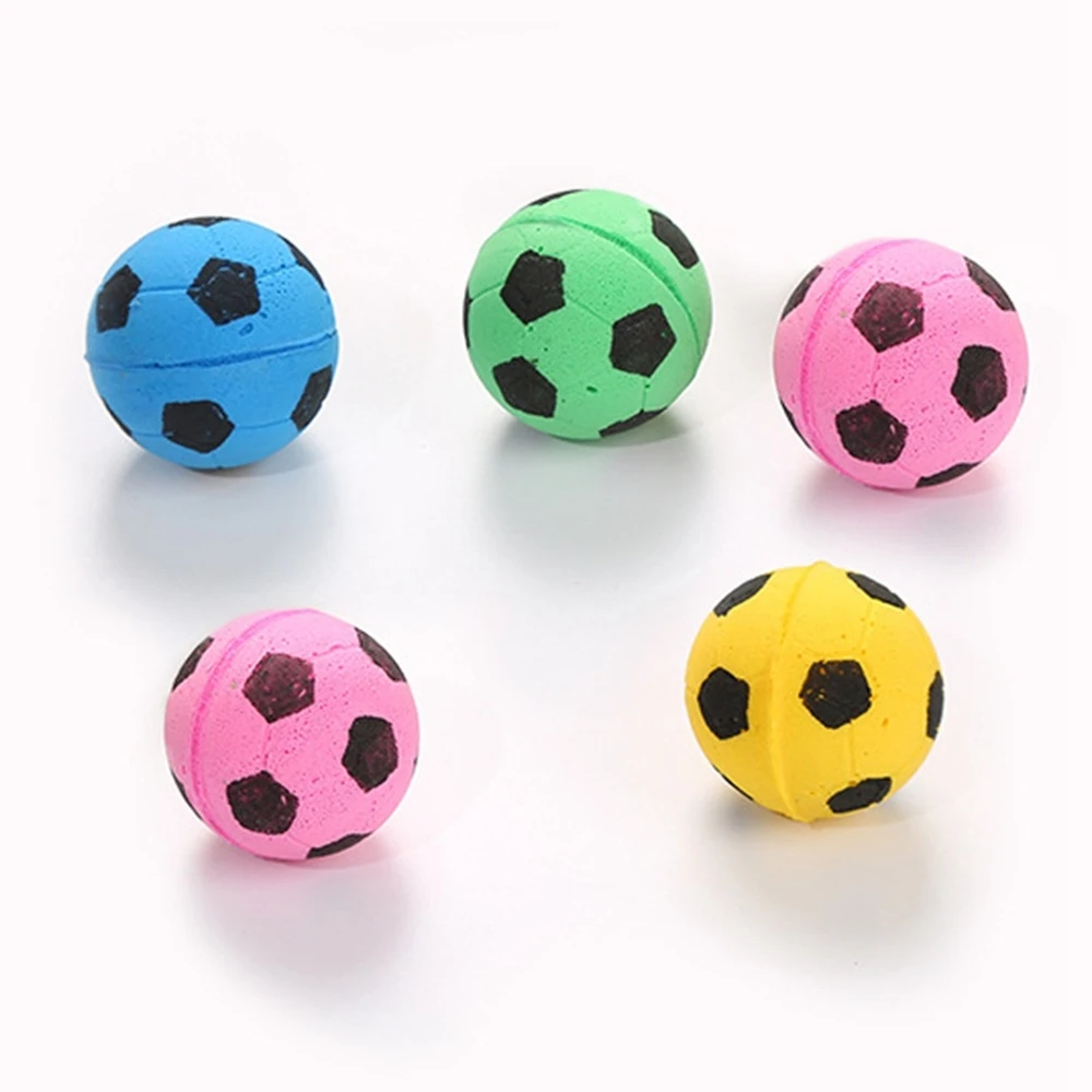 4pcs Cat Toy Ball Interactive Cat Toys Play Chewing Scratch Natural Foam Sponge Football Training Pet Supplies