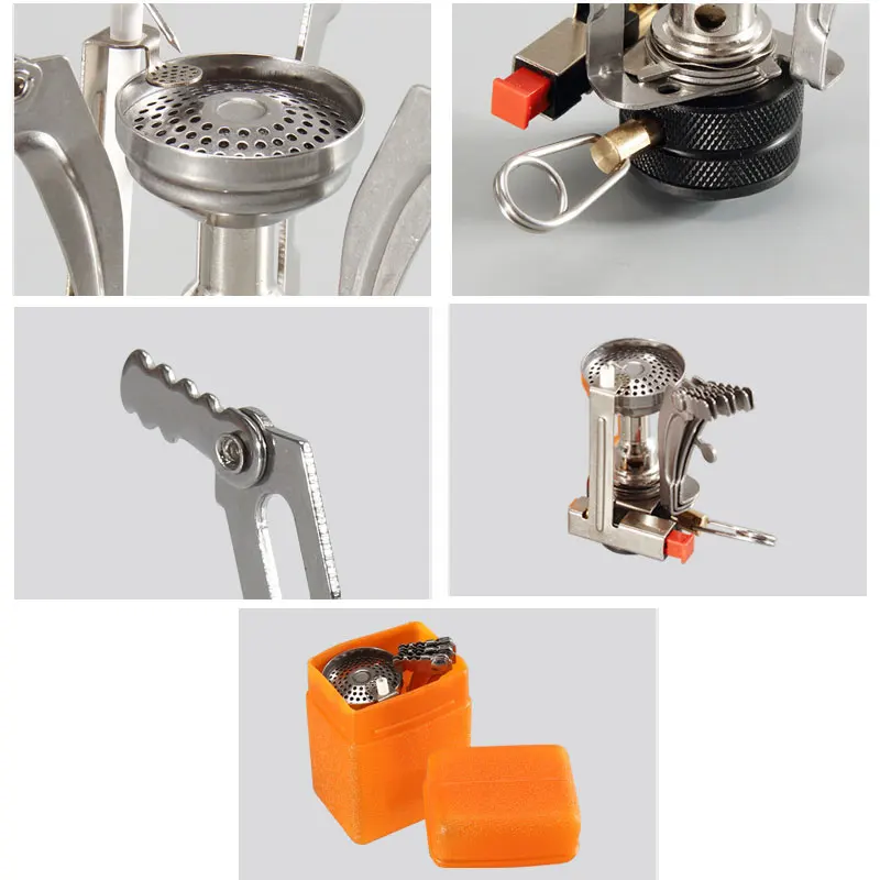 MENFLY Butane Gas Cylinder Adapter Mini Burner Outdoor Lighter for Camping Stove Equipment Portable Triangle Picnic Gas Cooker