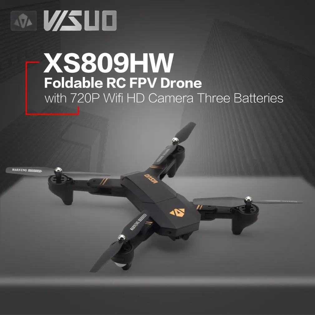 

VISUO XS809HW RC drone 2.4G Foldable FPV Selfie RC Quadcopter with 720P Wide Angle Camera Altitude Hold with Three Batteries z