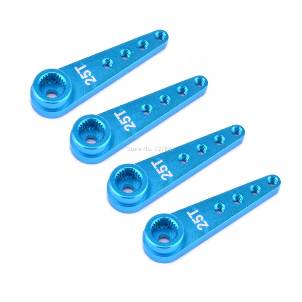 4pcs 25T Arm Blue Обновленный 180 градусов RC сервопривод 20 кг/25 кг/30 кг Полный металлический механизм цифровой сервопривод baja водонепроницаемый версии 25 т рычаг для автомобилей RC игрушка - Цвет: 4pcs 25T Arm Blue