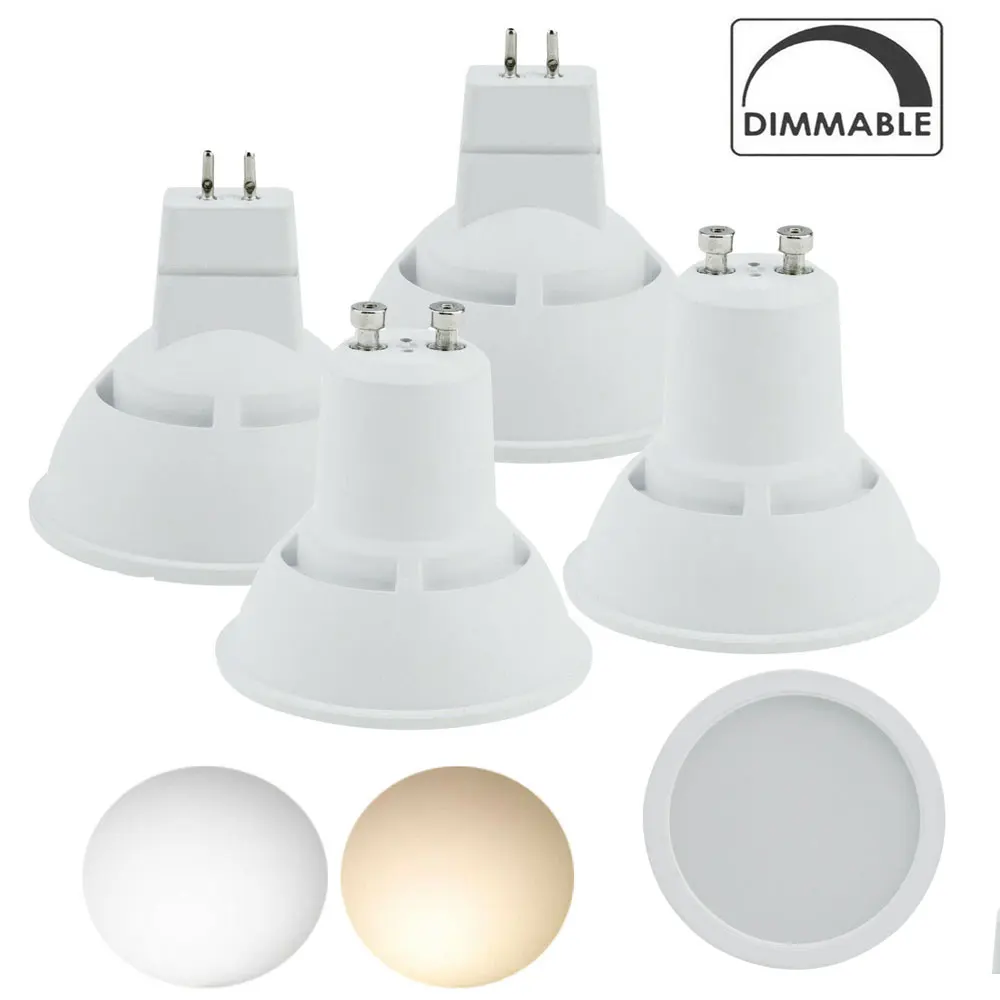 Dimmable GU10 MR16 7W Lamp Bulbs White Spot  180 Degree Wide Beam LED Spotlights gu10 220V 240V Bedroom Table Warm / Cold White
