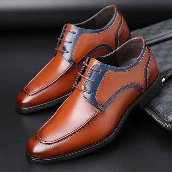 

2020 British Square Toe Busines Plus Size 38-47 Casual Leather Shoes Men Formal Dress Shoes Fashion Men Shoes Zapatillas Hombre