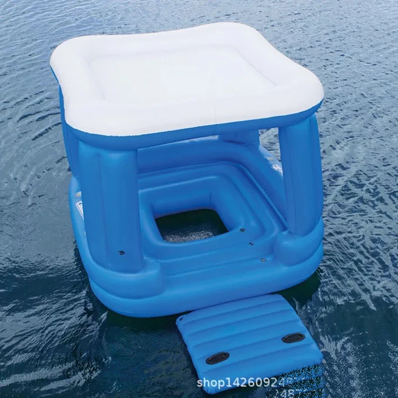 Высокое качество 218*218 см Защита окружающей среды ПВХ квадратный остров кресло плавающая крыша дома плавающий ряд плавающая кровать