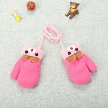 0-3 лет стильная футболка с изображением персонажей видеоигр для новорожденных детские перчатки Зимняя Мужская шерстяная теплая дутая куртка веревка полный митенки для пальцев для новорожденных