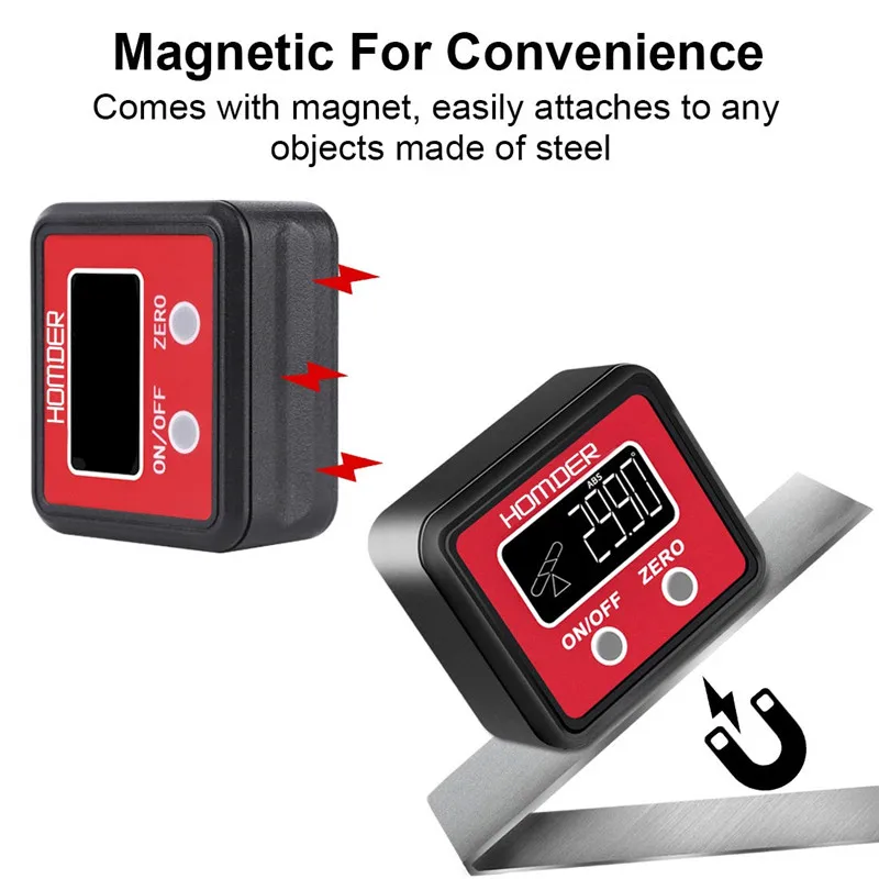  Digital Angle Gauge Level Box Protractor Angle Finder Inclinometer With Magnetic Base Calculating F