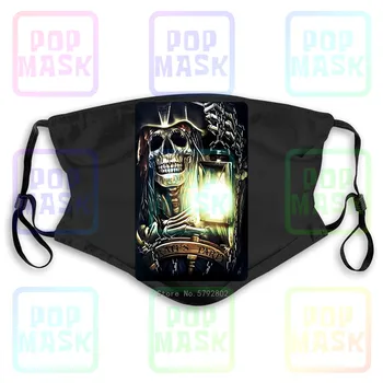 

Dust Mask with Filter G64 Rock Chang Tattoo Skull Glow In Dark Pirates Party Never Die Ghost Washable Reusable Mask