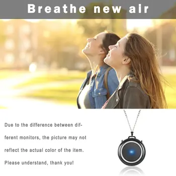 

Mini Rechargeable Personal Air Purifier with Necklace Portable Negative Ion Air Filter Freshener USB Charging
