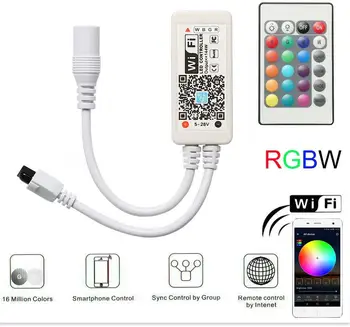 

WiFi Wireless RGBW(CW+WW) LED Smart Controller Working with Android IOS System Mobile Phone App for 5050 3528 LED Light Strip