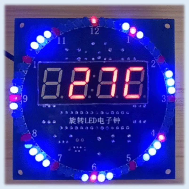 10 шт. DIY вращающийся цифровой светодиодный дисплей модуль будильник электронные цифровые часы комплект 51 SCM обучающая доска 5 в DS1302