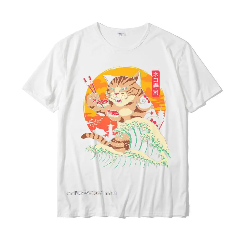 Normal T Shirts Short Sleeve cosie 2021 New Fashion Men's Summer Autumn Tees cosie Tee-Shirt Crewneck 100% Cotton Fabric Neko Sushi Wave T-Shirt Premium T-Shirt__3225 white