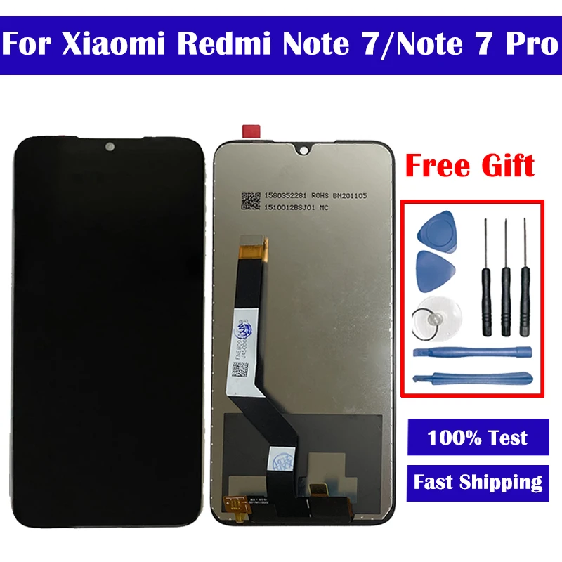Для Xiaomi Redmi Note 7 Note7 ЖК-дисплей сенсорный экран в сборе ЖК-дигитайзер запчасти + 10